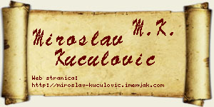 Miroslav Kuculović vizit kartica